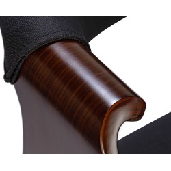 Juego de 2 sillas de comedor Foley de tela en nogal/negro