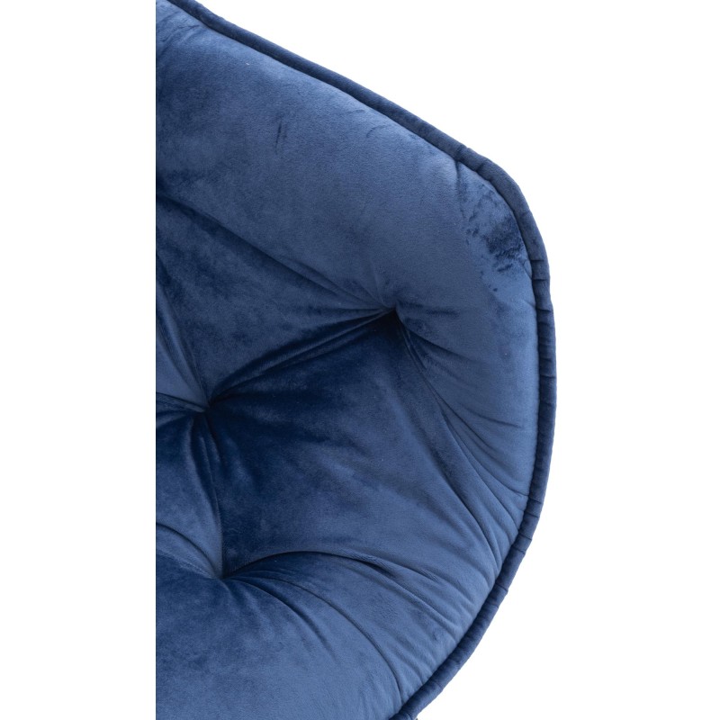 Conjunto de 2 sillas Tanna en terciopelo azul