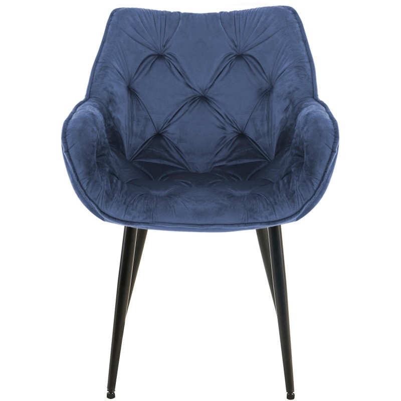 Conjunto de 2 sillas Tanna en terciopelo azul