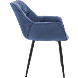 Conjunto de 2 sillas Tanna en terciopelo azul