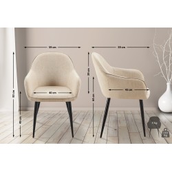 Silla de comedor Boise en tela color topo
