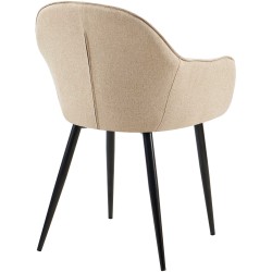 Silla de comedor Boise en tela color topo