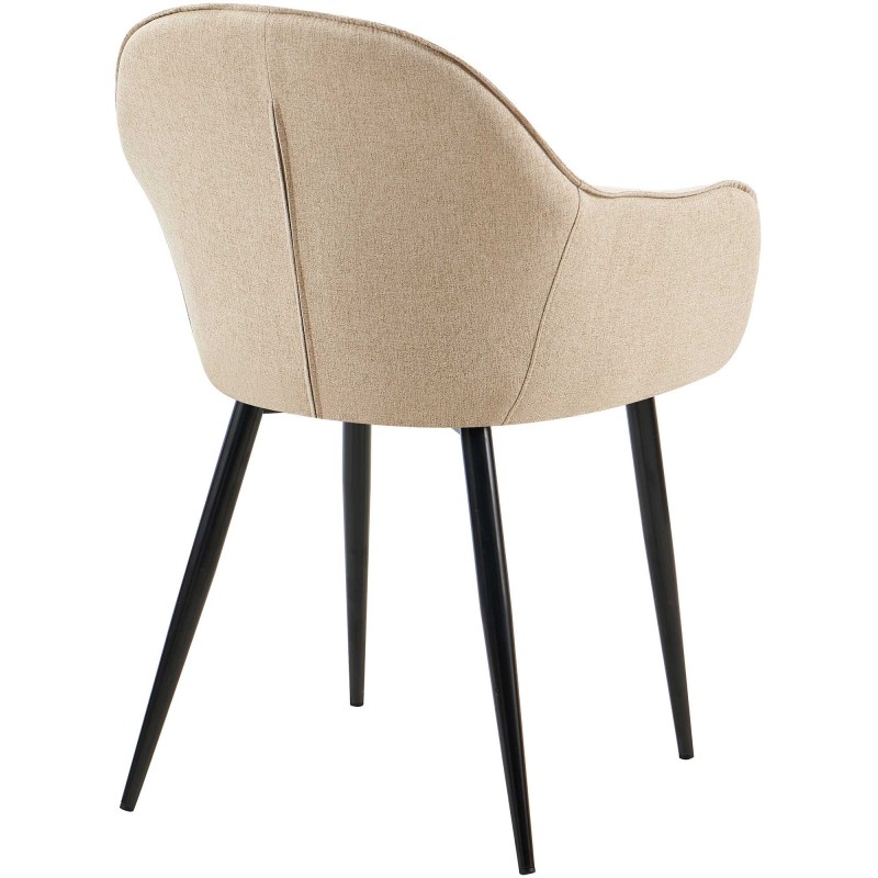Silla de comedor Boise en tela color topo