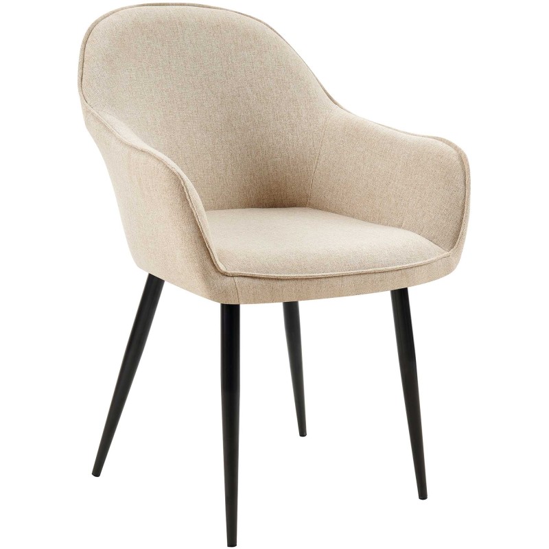 Silla de comedor Boise en tela color topo