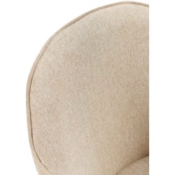 Silla de comedor Boise en tela color topo
