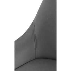 Silla de comedor Elmira en terciopelo negro gris oscuro