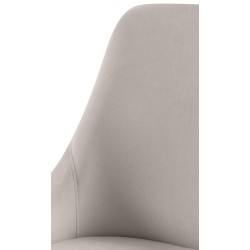 Silla de comedor Elmira en terciopelo negro y gris