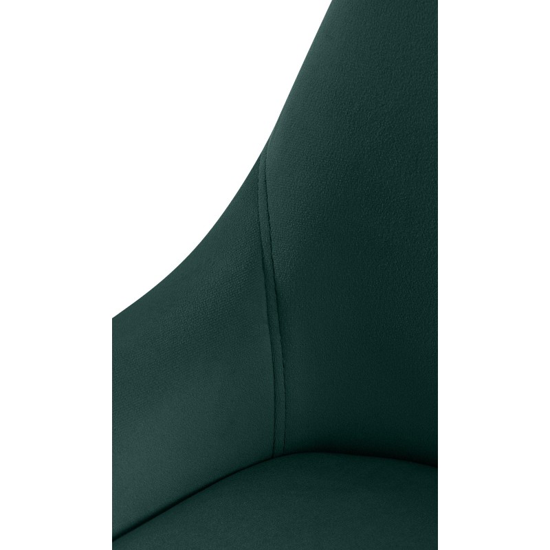 Silla de comedor Elmira en terciopelo negro y verde