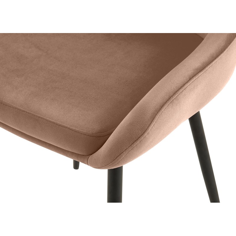 Silla de comedor Elmira en terciopelo negro y marrón