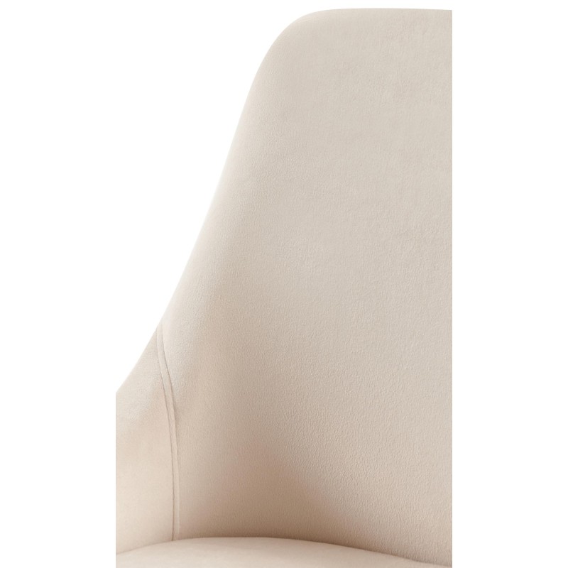 Silla de comedor Elmira en terciopelo negro crema