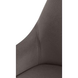 Silla de comedor Elmira en terciopelo negro antracita