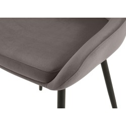Silla de comedor Elmira en terciopelo negro antracita