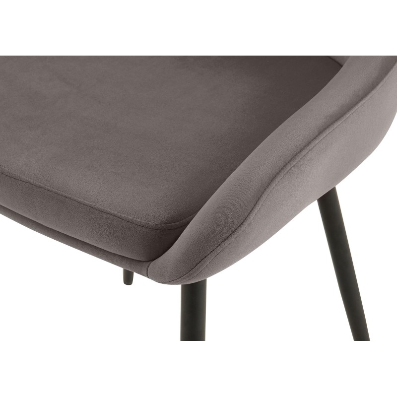 Silla de comedor Elmira en terciopelo negro antracita