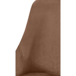 Silla de comedor Elmira en terciopelo marrón dorado