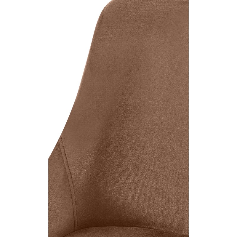 Silla de comedor Elmira en terciopelo marrón dorado