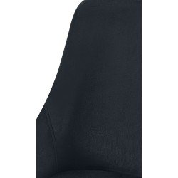 Silla de comedor Elmira en terciopelo negro y dorado