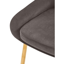 Silla de comedor Elmira en terciopelo dorado antracita