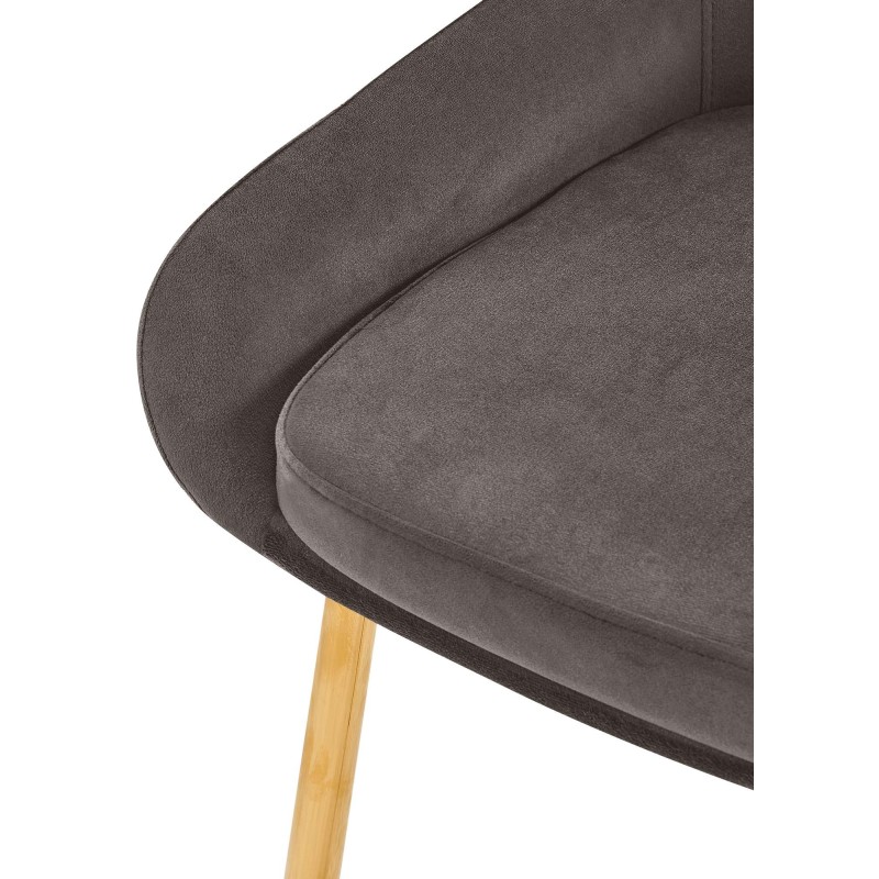 Silla de comedor Elmira en terciopelo dorado antracita