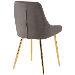 Silla de comedor Elmira en terciopelo dorado antracita