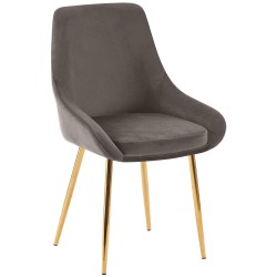 Silla de comedor Elmira en terciopelo dorado antracita