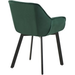 Silla de comedor Antigo de terciopelo verde