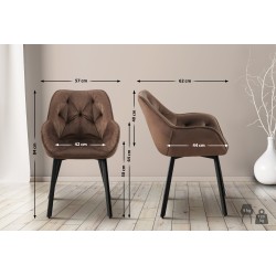 Silla de comedor Antigo de terciopelo marrón