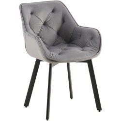 Silla de comedor Antigo en terciopelo gris oscuro