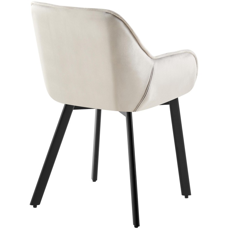 Silla de comedor Antigo de terciopelo gris.