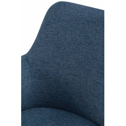 Silla de comedor Olema en tela azul