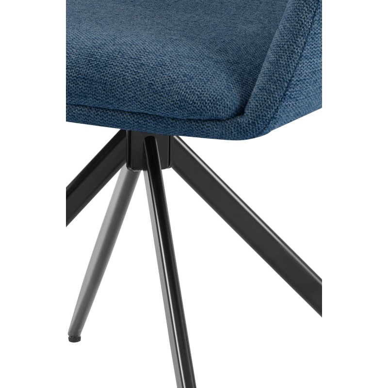 Silla de comedor Olema en tela azul
