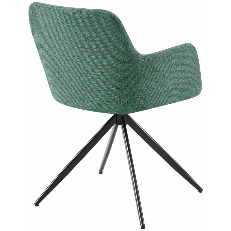 Silla de comedor Olema en tela verde