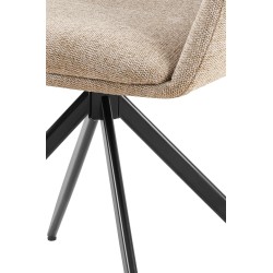 Silla de comedor Olema en tela color topo