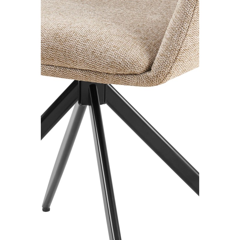 Silla de comedor Olema en tela color topo