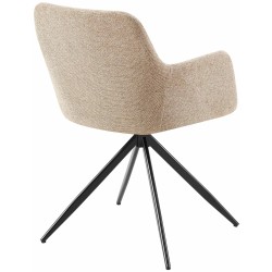Silla de comedor Olema en tela color topo