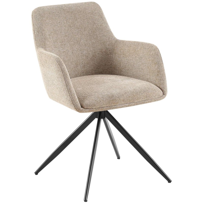 Silla de comedor Olema en tela color topo