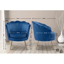 Silla Rosita de terciopelo azul