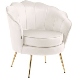 Silla Rosita en terciopelo color crema
