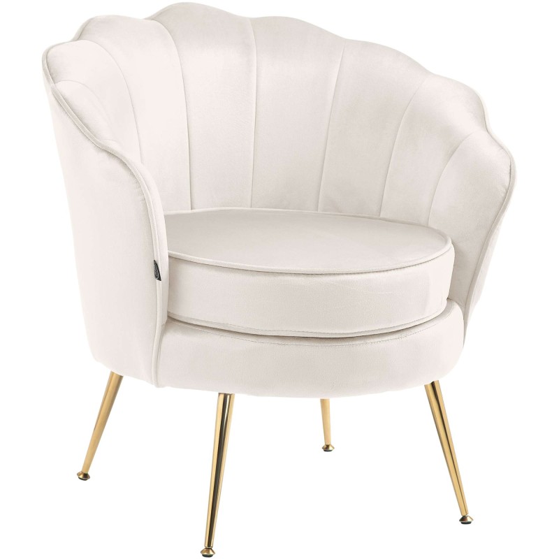 Silla Rosita en terciopelo color crema