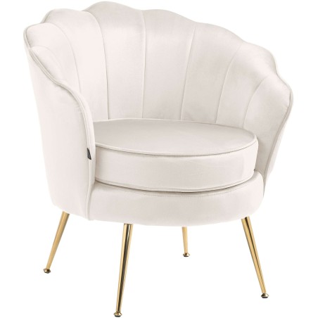 Silla Rosita en terciopelo color crema