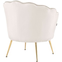 Silla Rosita en terciopelo color crema