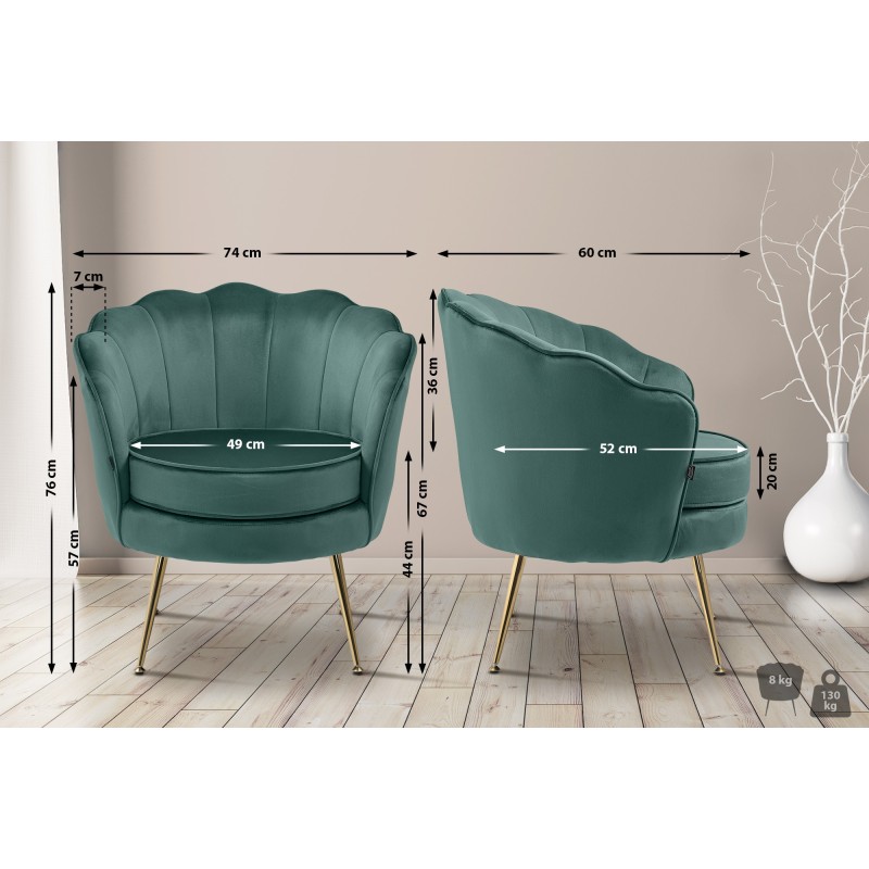 Silla Rosita en terciopelo verde