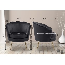 Silla Rosita en terciopelo negro