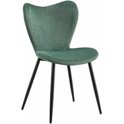 Silla de comedor Maika en tela verde Silla de comedor Maika en tela verde