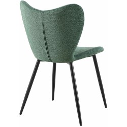 Silla de comedor Maika en tela verde Silla de comedor Maika en tela verde