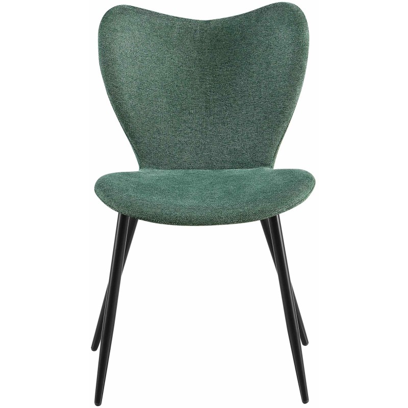 Silla de comedor Maika en tela verde