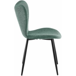 Silla de comedor Maika en tela verde Silla de comedor Maika en tela verde