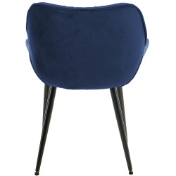 Silla de terciopelo Tanna azul oscuro
