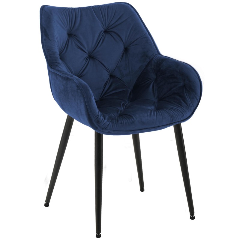 Silla de terciopelo Tanna azul oscuro