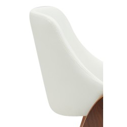 Silla de comedor Vangale en nogal/polipiel blanca Silla de comedor Vangale en nogal/polipiel blanca