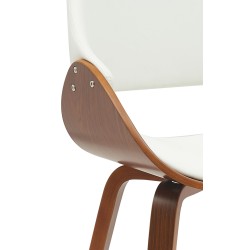 Silla de comedor Vangale en nogal/polipiel blanca Silla de comedor Vangale en nogal/polipiel blanca